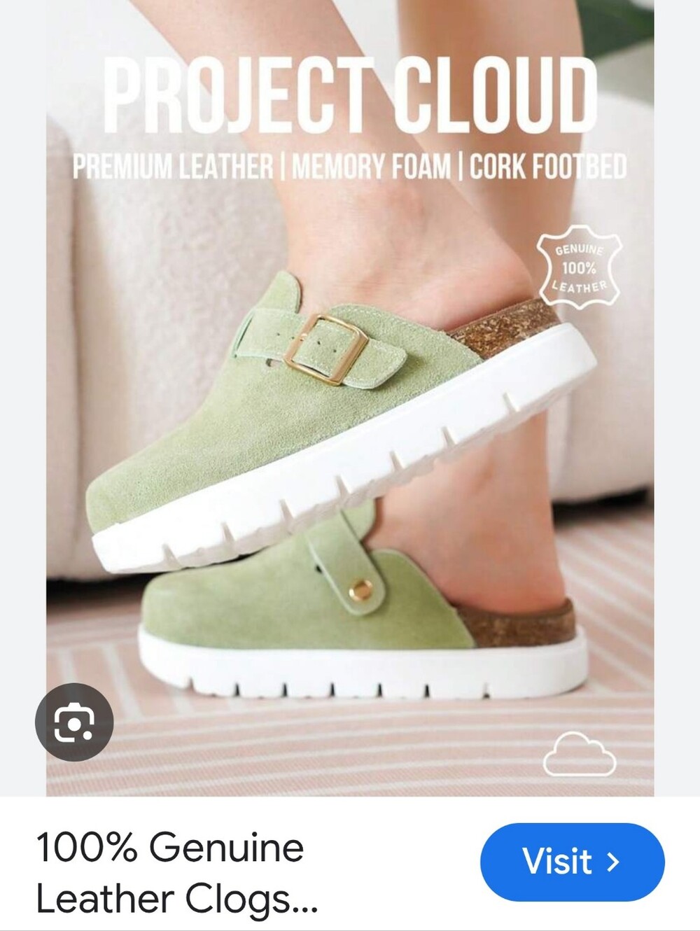 💰Project Cloud Suede Slip-On Sneakers in Pale Sage Green